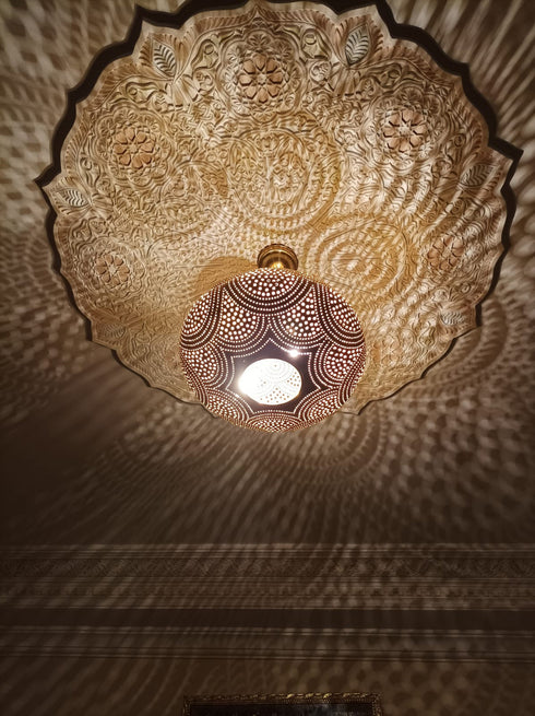 Morocco lamp, brass pendant light, Brass Pendant Light (PL 1003)